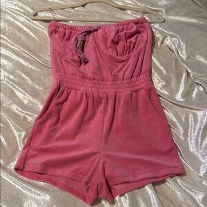 Pink Strapless Romper